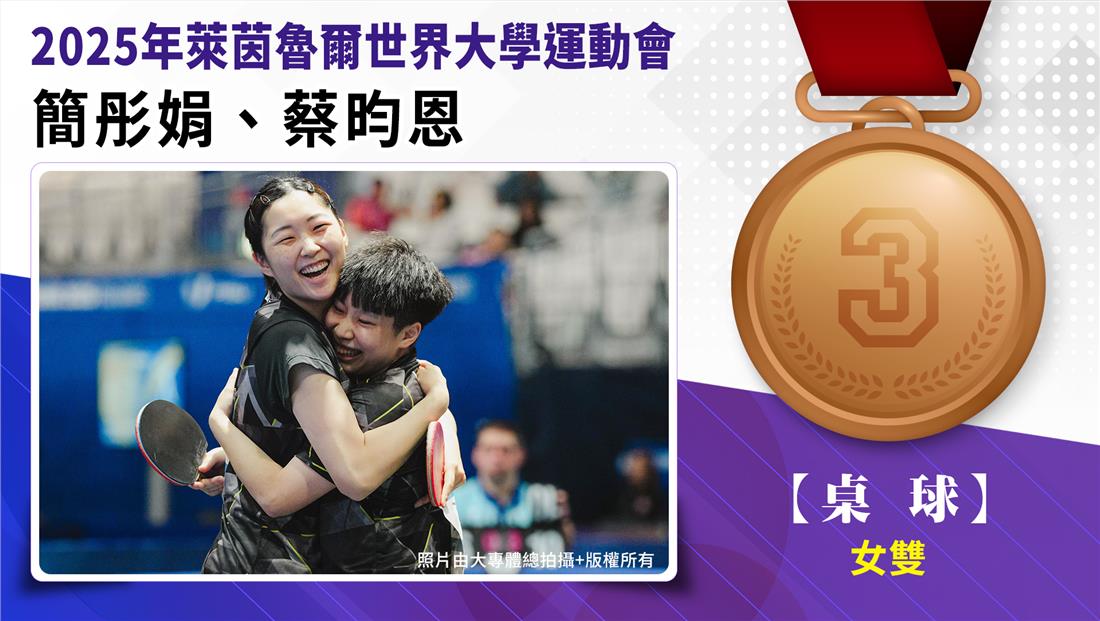 桌球/女子雙打/簡彤娟、蔡昀恩-銅牌
