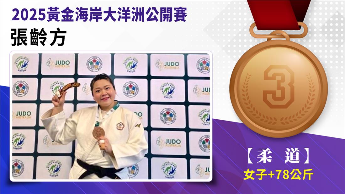 【柔道】女子+78公斤量級 張齡方   銅牌