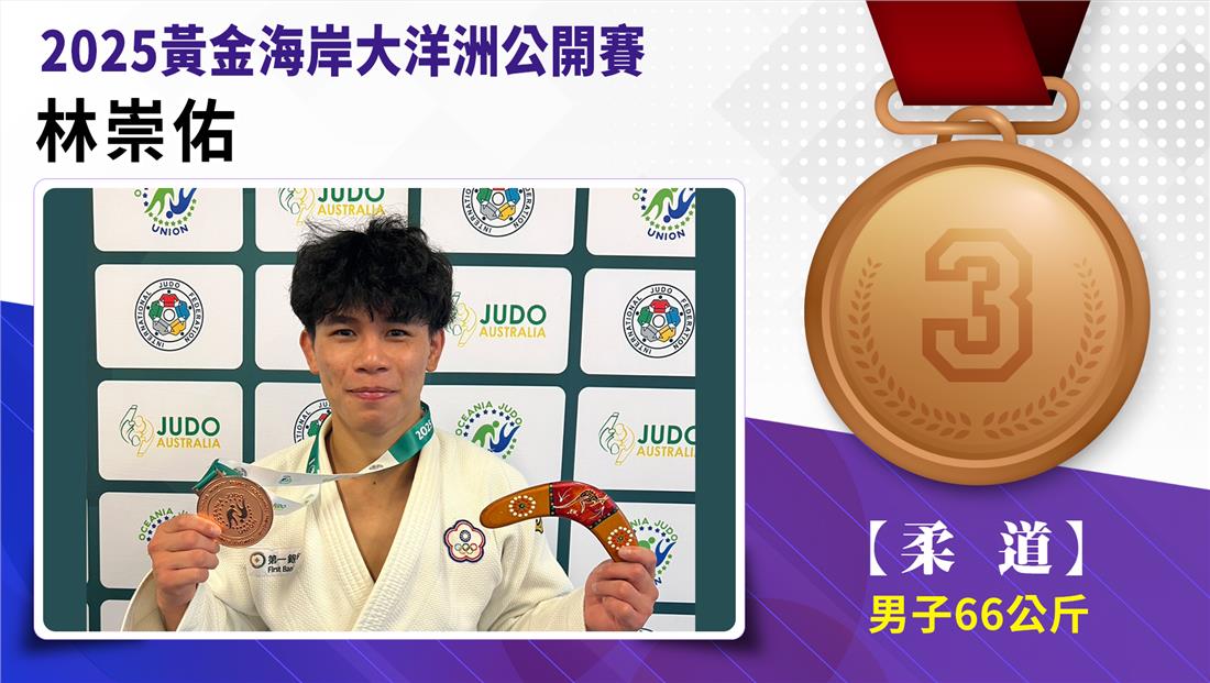 【柔道】男子-66公斤量級 林崇佑  銅牌
