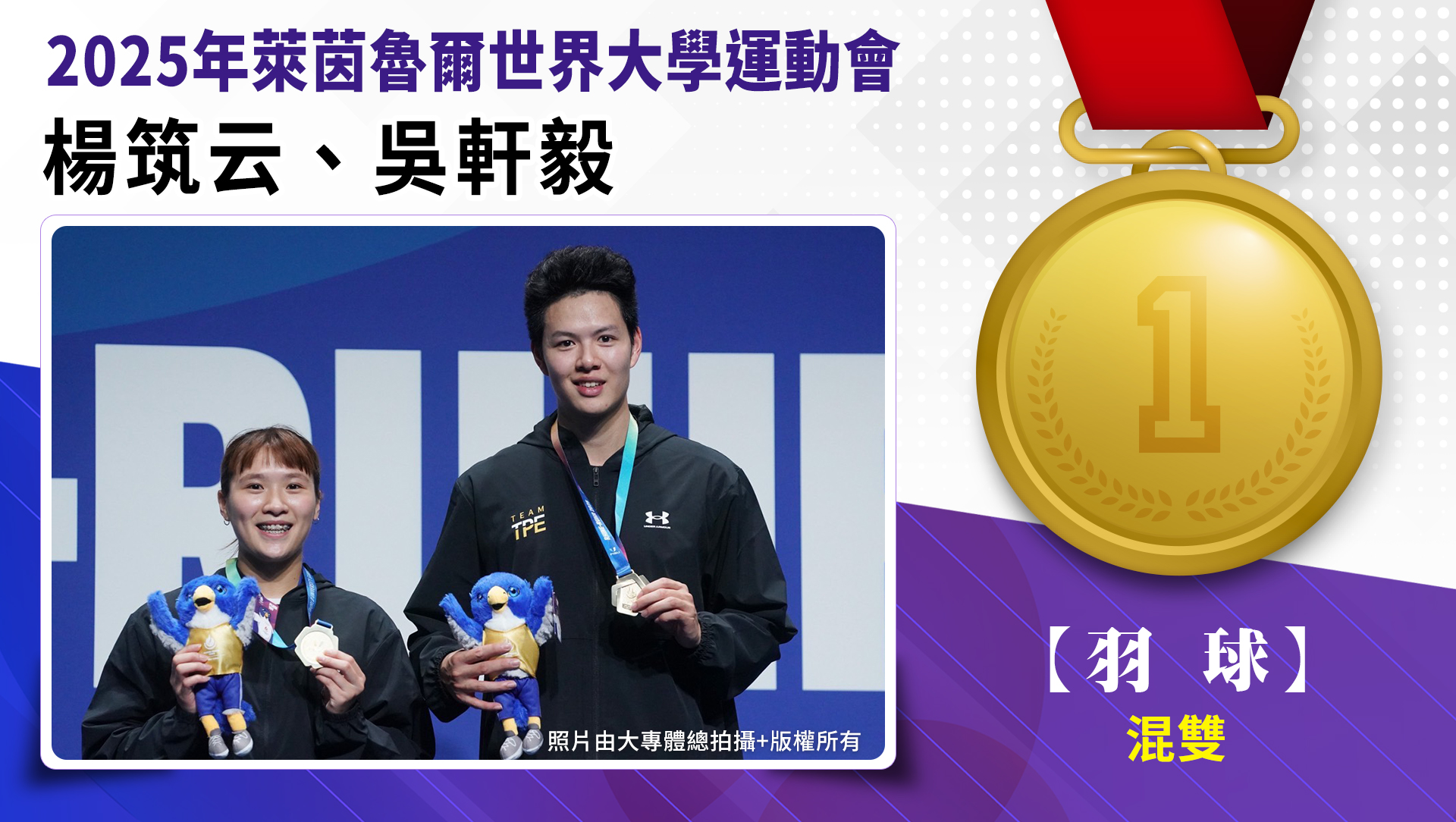 羽球/混合雙打/楊筑云/吳軒毅-金牌