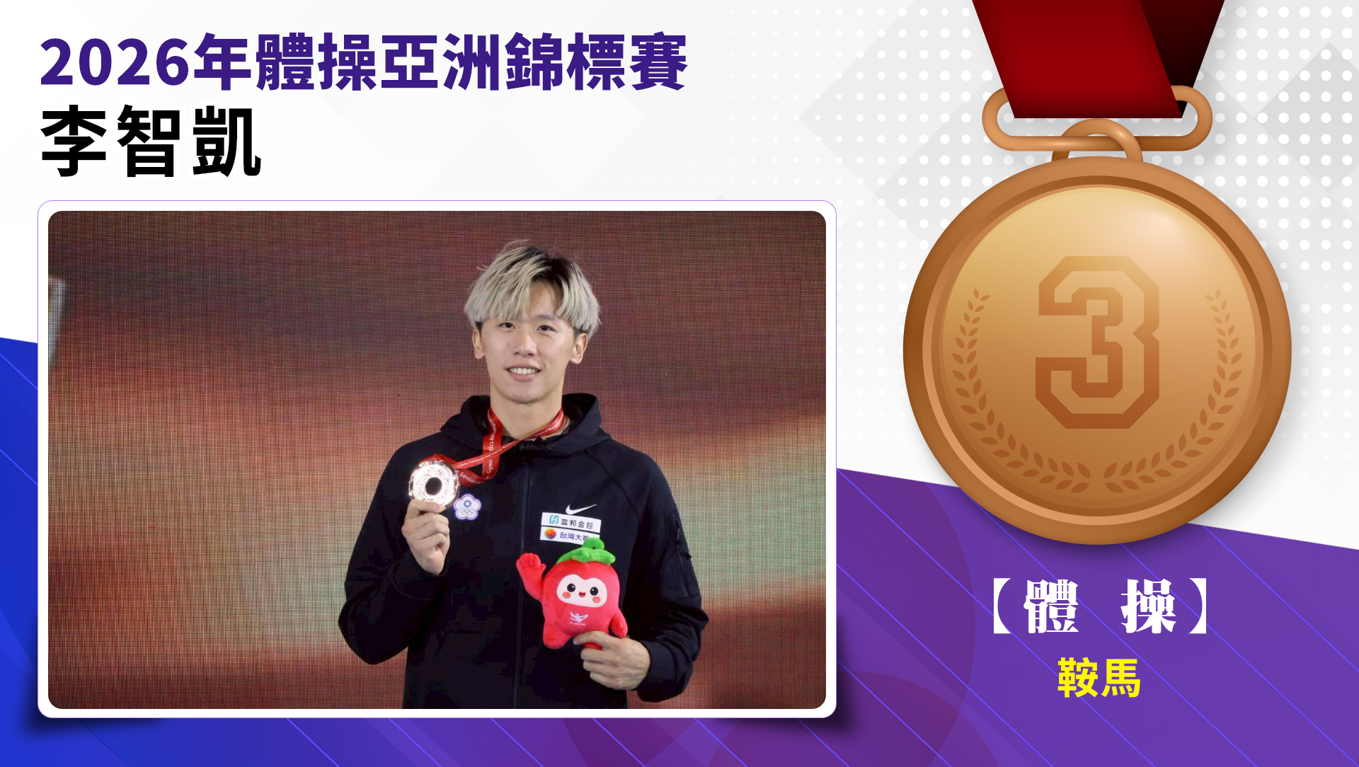 2026年體操亞洲錦標賽-李智凱-體操-鞍馬-銅牌